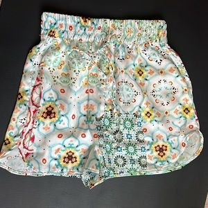 Zara Paisley Print High Wasted Satin Shorts